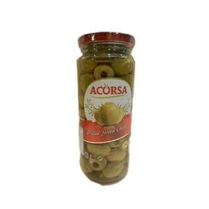 ACORSA GREEN PITTED OLIVES