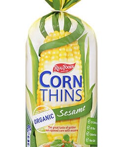 REAL FOODS CORN THINS SESAME