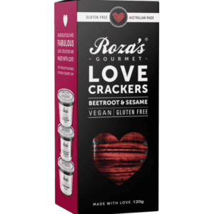 ROZA’S LOVE CRACKERS BEETROOT & SESAME