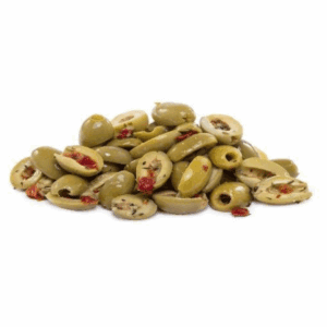 SEGRETI OLIVES SPLIT GREEN CHILLI MARINATED
