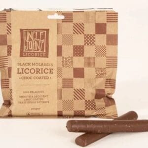 UNCLE JOHNS CHOC COATED MOLASSES LICORICE